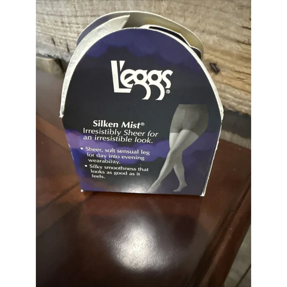 L'eggs Panty Hose Silken Mist Control Top Size B Black Mist Sheer Toe‎ 2000 NEW